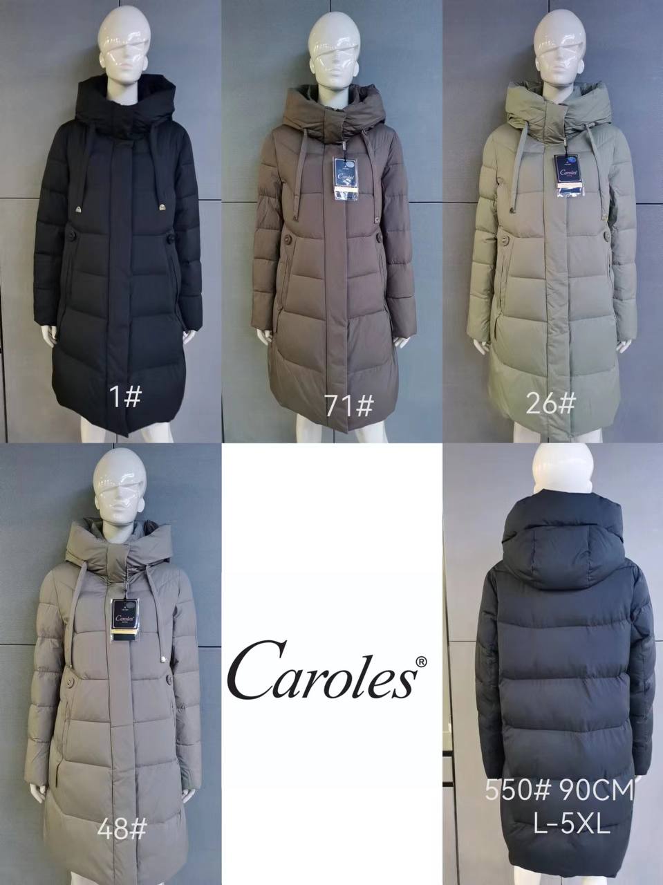 550#1 чорн. Куртка жіноча Caroles L-5XL (90см) по 6 - Зображення 2