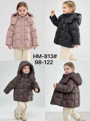 HM-813 корич. Куртка дівчинка 98-122 по 5