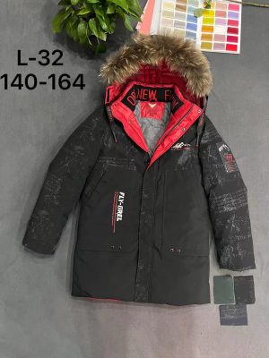 L-32 серый Куртка хлопчик 140-164 по 5