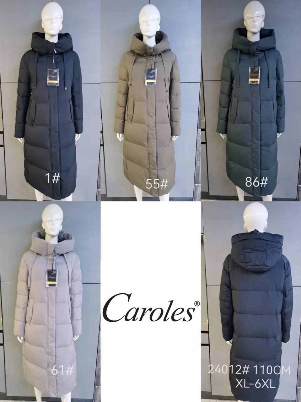 24012#1 чорн.Куртка жіноча Caroles XL-6XL по 6 - Зображення 2