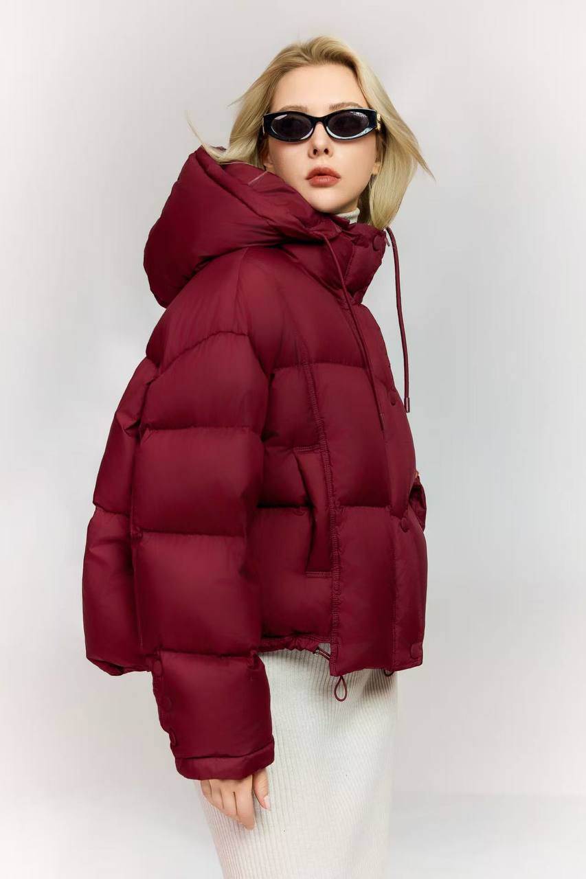 M25-495#1461 бордо Куртка жіноча OVERSIZE 42-44-46 по 3 - Зображення 2