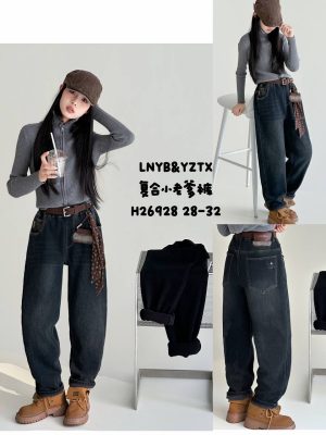 H26928 чорн. Джинси дитячі ФЛІС 28-32 по 5