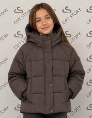 HL-8808 коричн Куртка дівчинка 110-134 по 5